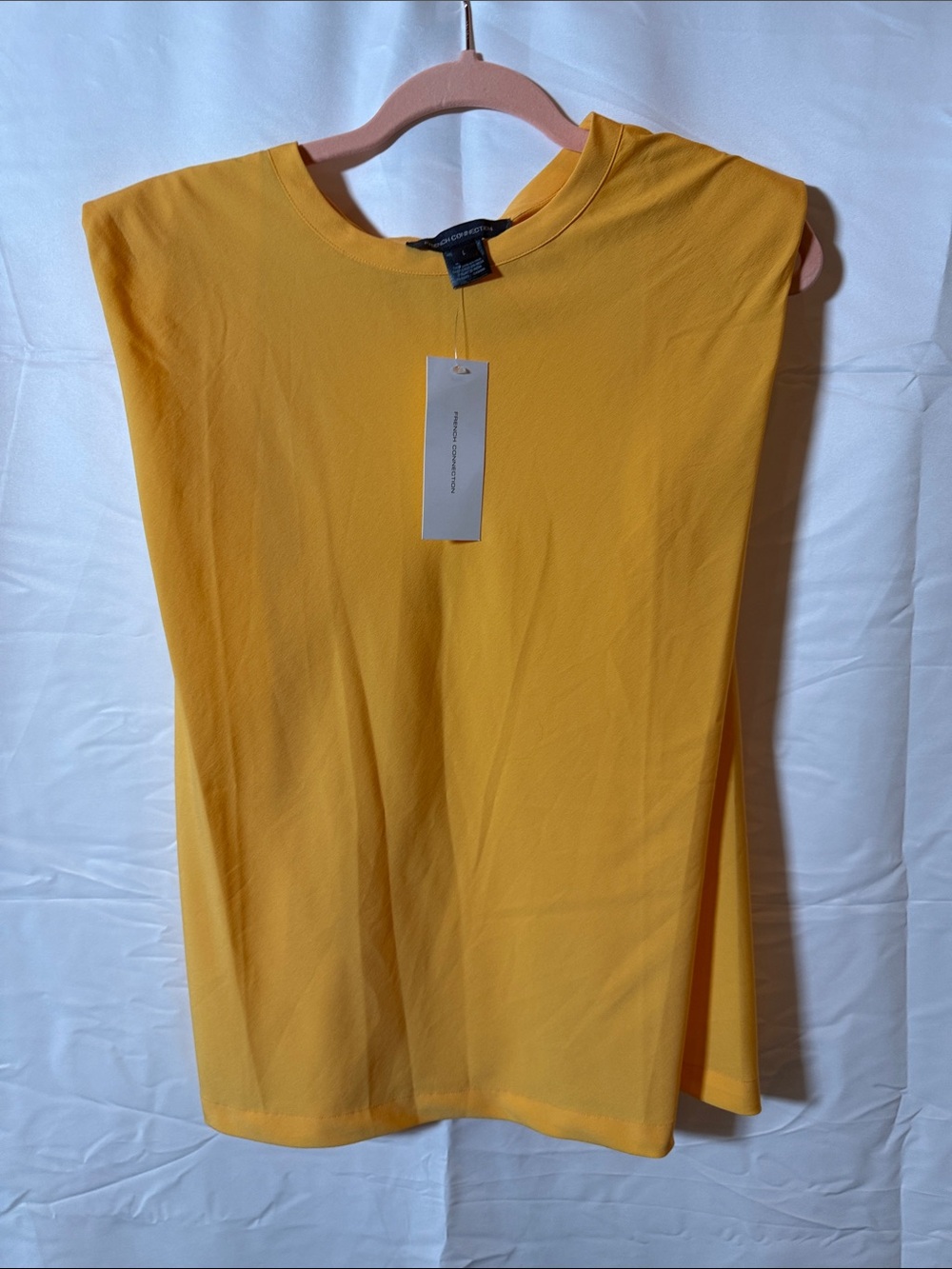 French Connection Yellow Sleeveless Crewneck Tank